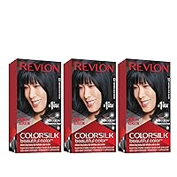Revlon Permanent Hair Color, Permanent Hair Dye, Colorsilk with 100% Gray Coverage, Ammonia-Free, Keratin and Amino Acids, 12 Natural Blue Black, 4.4 Oz (Pack of 3) Revlon Permanent Hair Color, Permanent Hair Dye, Colorsilk with 100% Gray Coverage, Ammonia-Free, Keratin and Amino Acids, 12 Natural Blue Black, 4.4 Oz (Pack of 3)
