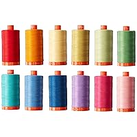 Christa Quilts Piece and Quilt Colors Thread Kit 12 Large Spools 50 Weight