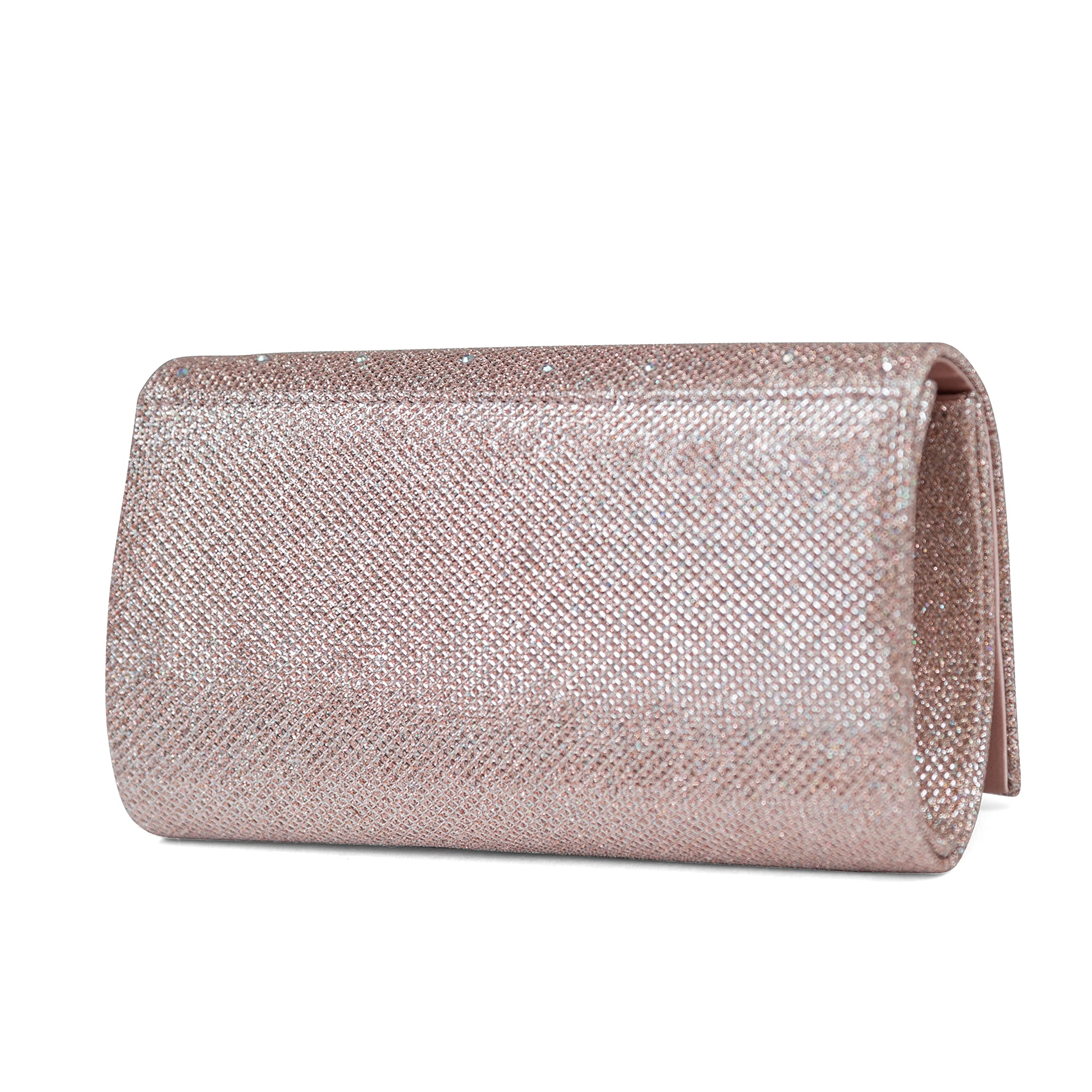 Jessica McClintock Chloe Sparkle Stones Evening Clutch, Rose Gold