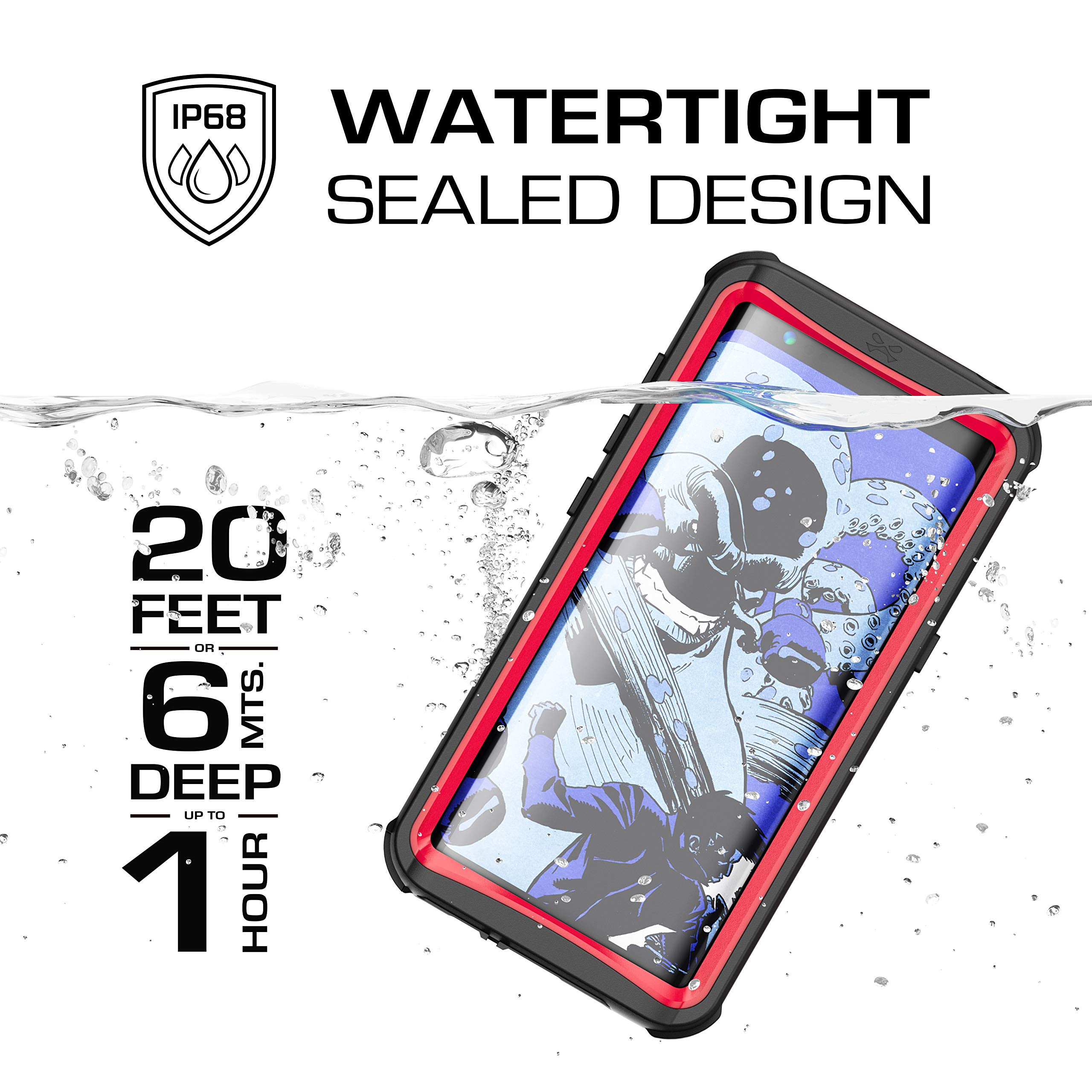 Ghostek Nautical Galaxy S8 Waterproof Case with Screen Protector Extreme Heavy Duty Protection Full Body Shell Underwater Watertight Seal Shockproof Designed for 2017 Galaxy S8 (5.8 Inch) - (Red)
