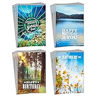 Hallmark Birthday Cards Assortment, Nature (12 Cards with Envelopes)