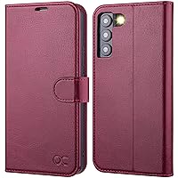 OCASE Compatible with Galaxy S22 5G Wallet Case, PU Leather Flip Folio Case with Card Holders RFID Blocking Kickstand [Shockproof TPU Inner Shell] Phone Cover 6.1 Inch (2022) - Burgundy