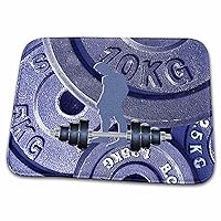 3dRose Image of Weights and Weight Lifter, Purple, Weight Design - Dish Drying Mats (ddm-304940-1)