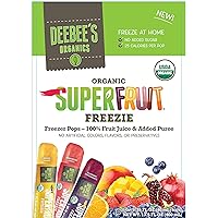 100% Organics Super Fruit Freezie Frozen Juice Bars - Grape, Strawberry and Tropical Fruit Popsicles - Nut, Gluten and Dairy-Free, No Added Sugars - Vegan,Kosher and Non-GMO 30 Pack (30-Pack)