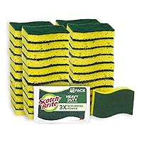 Scotch-Brite Heavy Duty Scrub Sponges, 12 Scrub Sponges, Stands Up to Stuck-on Grime (Pack of 4)