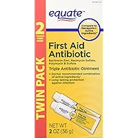Triple Antibiotic First Aid Ointment, 1 Ounce (Pack of 2) (Compare to Neosporin Active Ingredients) Twin Pack