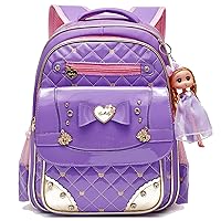 AO ALI VICTORY Kids Girls School Backpack with Chest Strap Princess Cute Big Elementary Bookbag