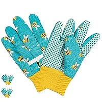 PROMEDIX P Kids Garden Gloves 3-6 Years Old Children Gardening Gloves, 2- Pair Pack，Blue
