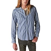 Lucky Brand Men's Striped Long Sleeve Masa Western Shirt