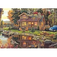 Buffalo Games - Kim Norlien - Peace Like a River - 300 LARGE Piece Jigsaw Puzzle with Hidden Images,Multicolor