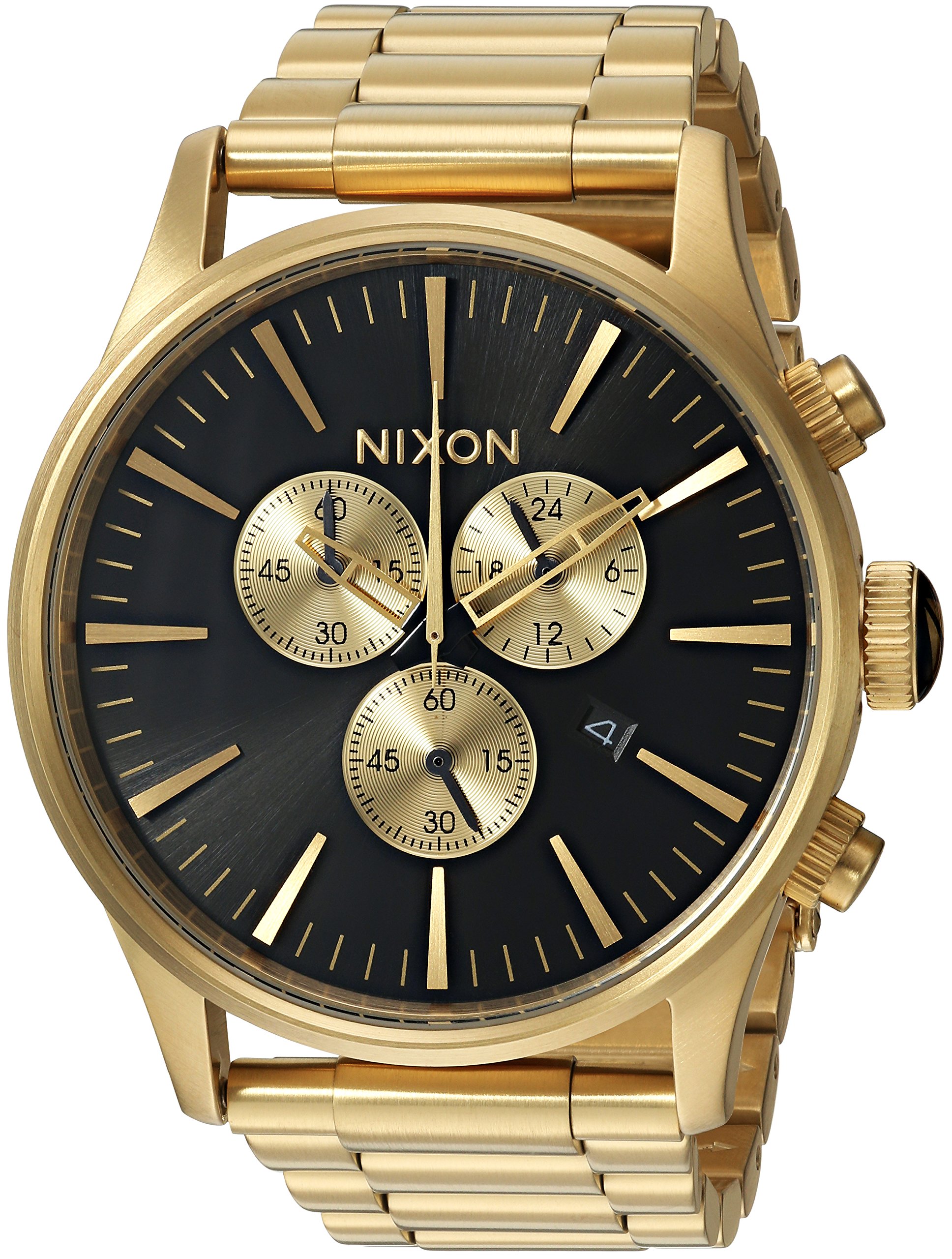 NIXON Sentry Chrono A386 - 100m Water Resistant Men's Analog Classic Watch (42mm Watch Face, 23mm-20mm Stainless Steel Band)