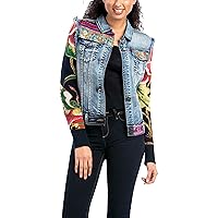 Desigual Womens' Woven Jacket with Patchwork Design