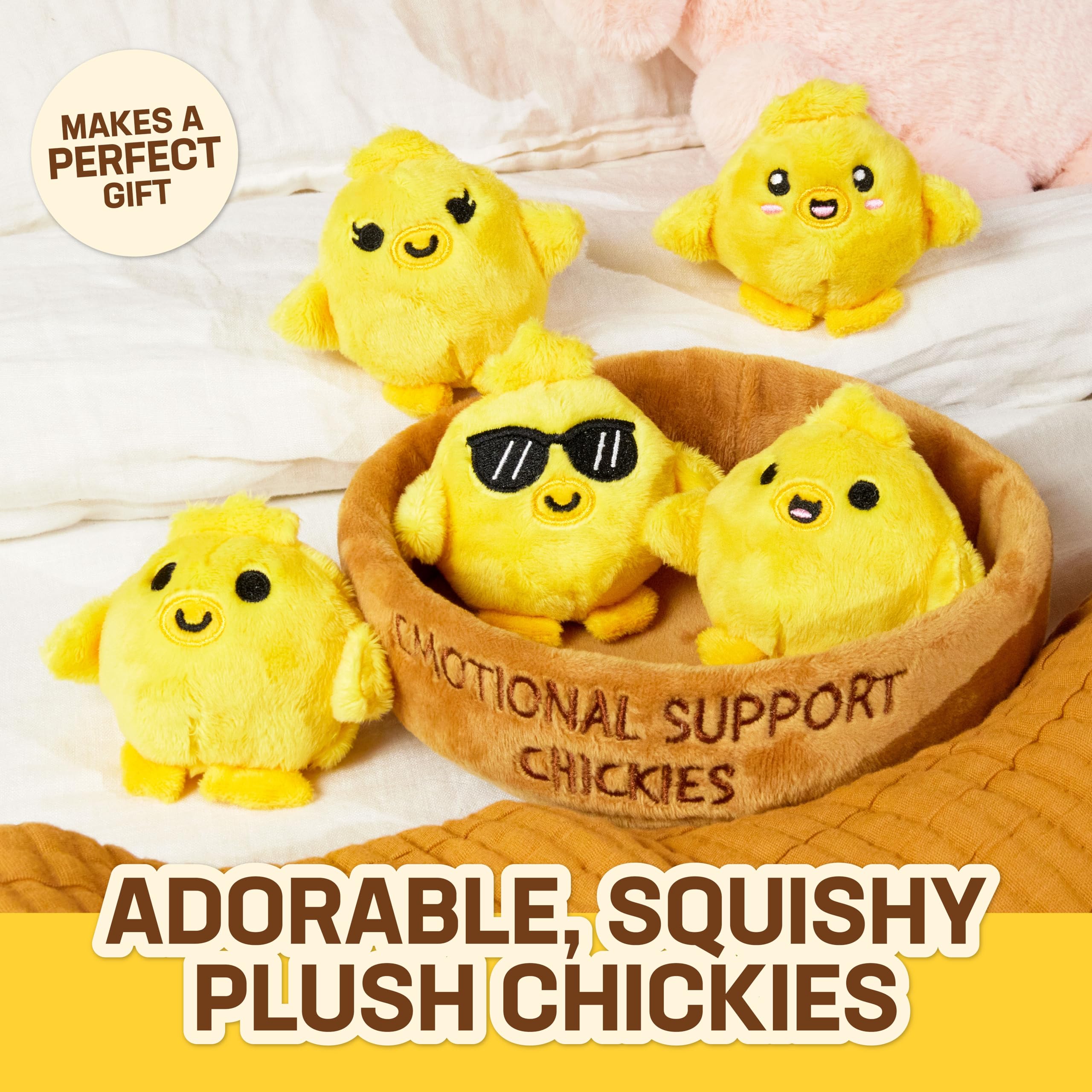 What Do You Meme Emotional Support Chickies - Unique Gifts for Valentine's Day, Cute Chicken Plushies
