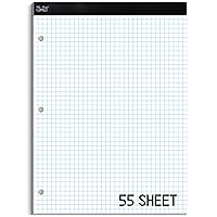 A5 Grid Refill Paper, 7-Hole Graph Paper, 100sheets / 200Pages Loose-leaf Grid Paper, 100gsm White Paper, 5.8 x 8.3