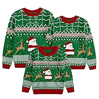 Curipeer Ugly Christmas Sweater Family Matching Outfits for Women Men Sweaters Knitted Pullover Tops for Party Holiday