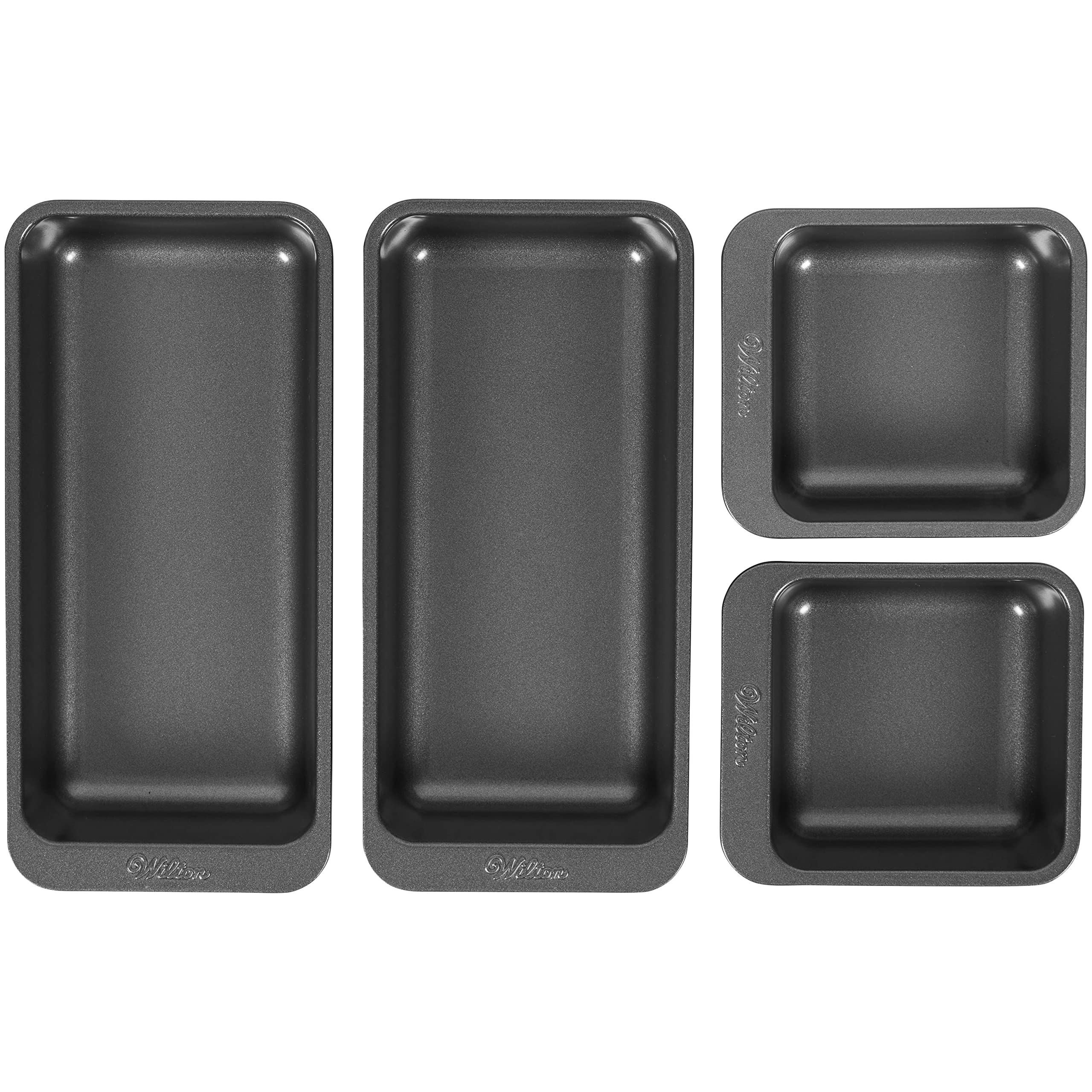 Wilton Perfect Results Square and Oblong Premium Non-Stick Baking Pan Set, 4-Piece, Steel