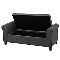 Christopher Knight Home Hayes Armed Fabric Storage Bench, Gray