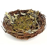 Touch of Nature 1-Piece Artificial Bird Nest with Moss for Arts and Crafts, 5-Inch, Brown