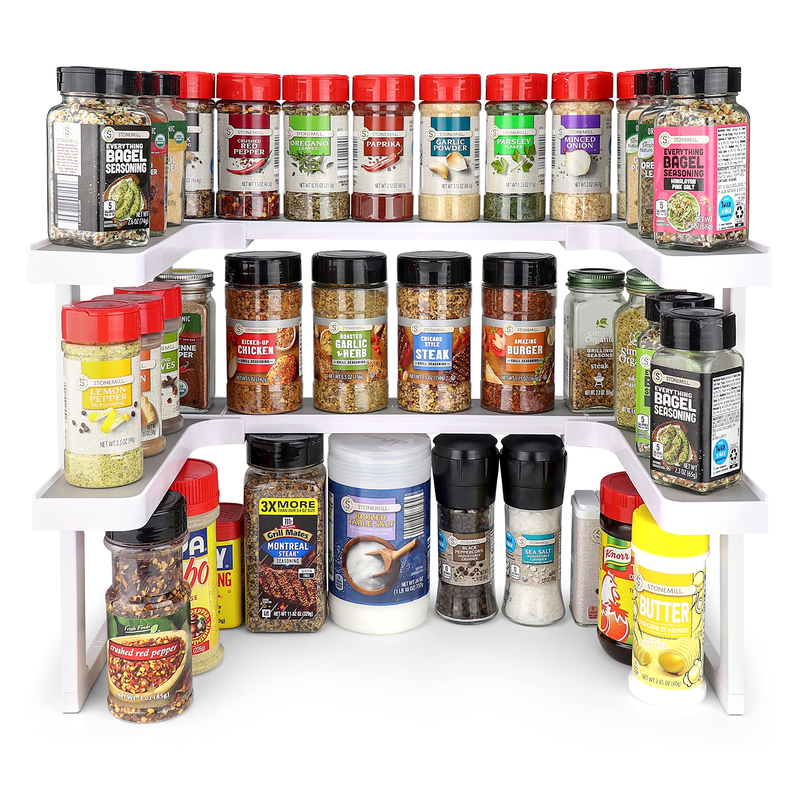 Spicy Shelf Deluxe - Expandable Spice Rack and Stackable Cabinet & Pantry Organizer (1 Set of 2 shelves) - As seen on TV Deluxe (Spicy Shelf Deluxe)