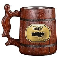 Definitely Not A Mimic Mug, Dungeons and Dragons Wooden Beer Mug, D&D Beer Stein, Gamer Gift, Gamer Tankard, DnD Gift for Men, Dungeon Master Tankard, Gift for Him