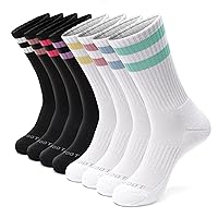 MONFOOT Women's and Men's 4-8 Pairs Athletic Cushion Crew Socks, multipack