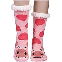 Slipper Socks for Womens with Grippers Non Slip Winter Warm Fuzzy Fluffy Home Socks