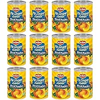 Del Monte MONTE No Sugar Added Yellow Cling Sliced Peaches, Canned Fruit, 12 Pack, 14.5 oz Can