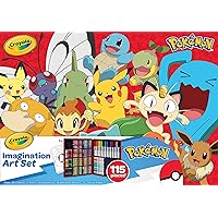 Pokémon Imagination Art Set, Kids Art Kit, 115 Pokemon Coloring Supplies, Pokemon Gifts, Pokemon Toys, Gift for Boys & Girls