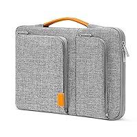 MOSISO 360 Protective Laptop Sleeve Compatible with MacBook Air/Pro, 13-13.3 inch Notebook, Compatible with MacBook Pro 14 M3 M2 M1 2023-2021, Side Open Bag with 2 Accessory Pockets&Handle&Belt, Gray