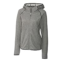 Cutter & Buck Women's Hooded Full Zip Jacket, Grey, XXX-Large