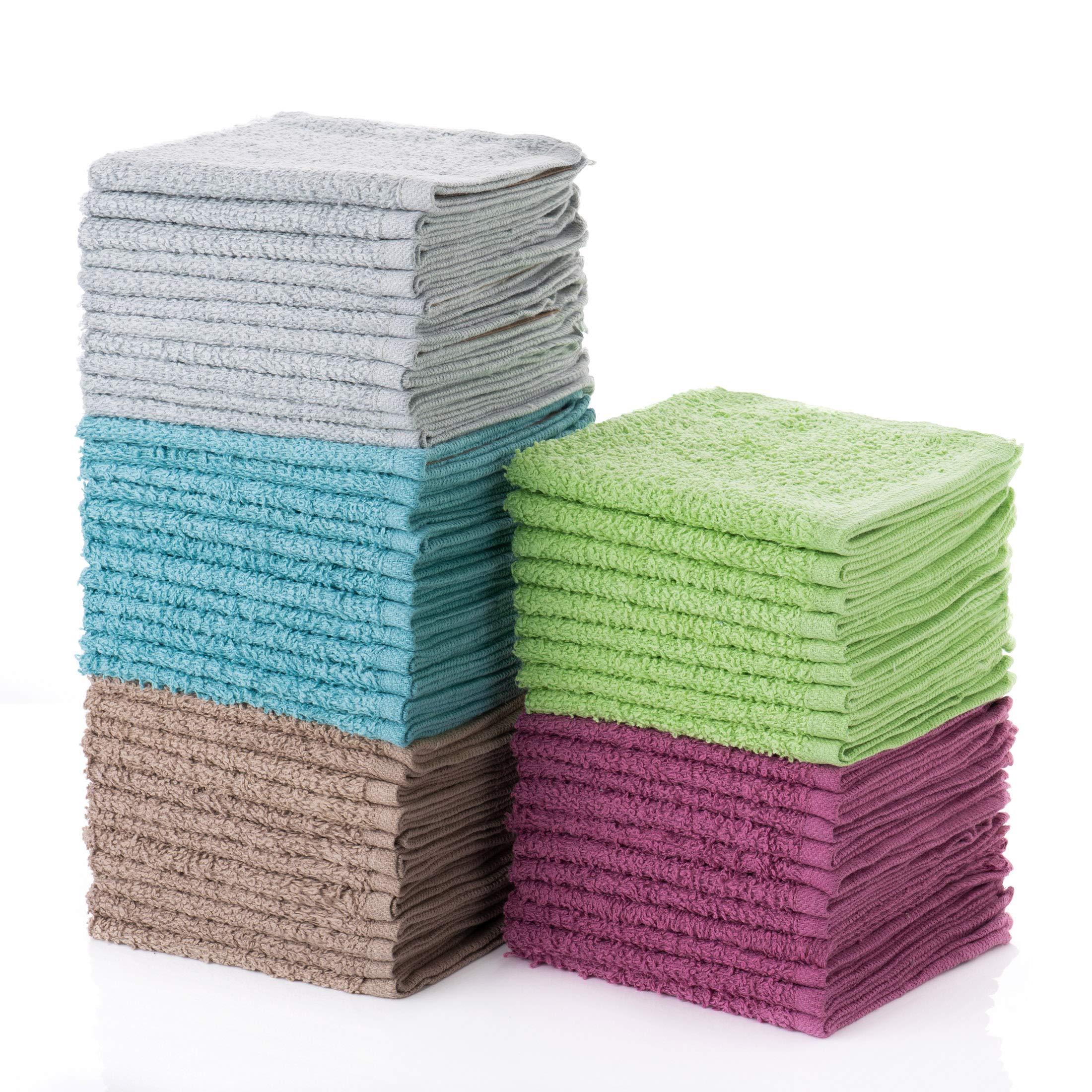 Simpli-Magic Cotton Washcloths, Multi Color Towel Set (400 Pack Full Case)