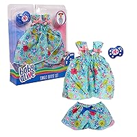 Baby Alive Single Outfit Set for Baby Dolls (Doll Sold Separately), Teal and Floral Print Blouse and Play Pacifier, Kids Toys for Ages 3 Up by Just Play
