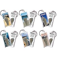 Malibu Souvenir Keychains. 6 Piece Set. Made in USA