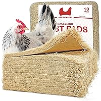 Nest Pads for Chicken Nesting Boxes - 13 x 13 Pads Made in USA from Sustainably Sourced Aspen Excelsior (10 Pack)