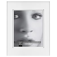 Framatic Fineline Aluminum Frame, White, 11 x 14 in double matted to 8 x 10 in, Single
