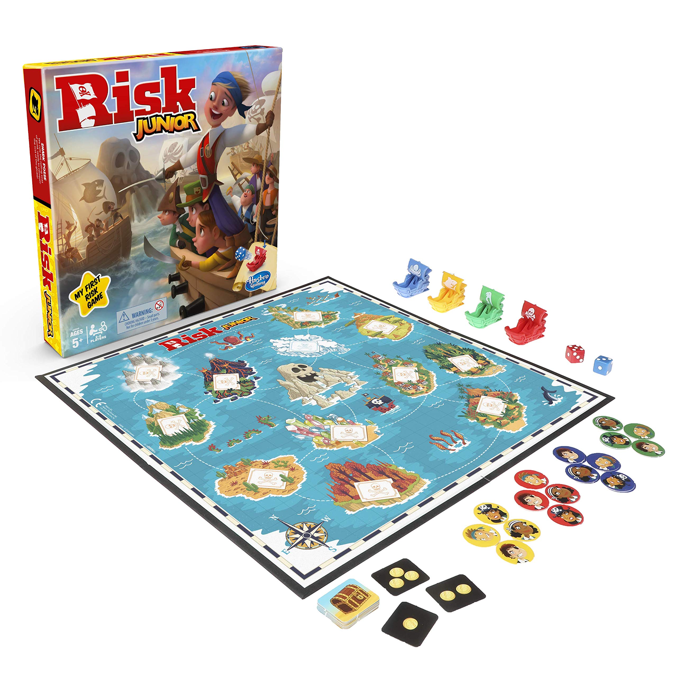 Hasbro Gaming Risk Junior Game, Strategy Board Game, Pirate Themed Game,One Colour,Ages 5 and Up