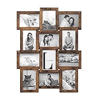 SONGMICS Collage Picture Frames, 4x6 for Wall Decor Set of 12, Multi Family Photo for Gallery Decor, Hanging Display, Assembly Required, Rustic Brown