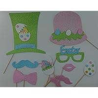 10 Pc Photo Booth Party Props Mustache on a Stick Easter Photo Booth Easter Egg