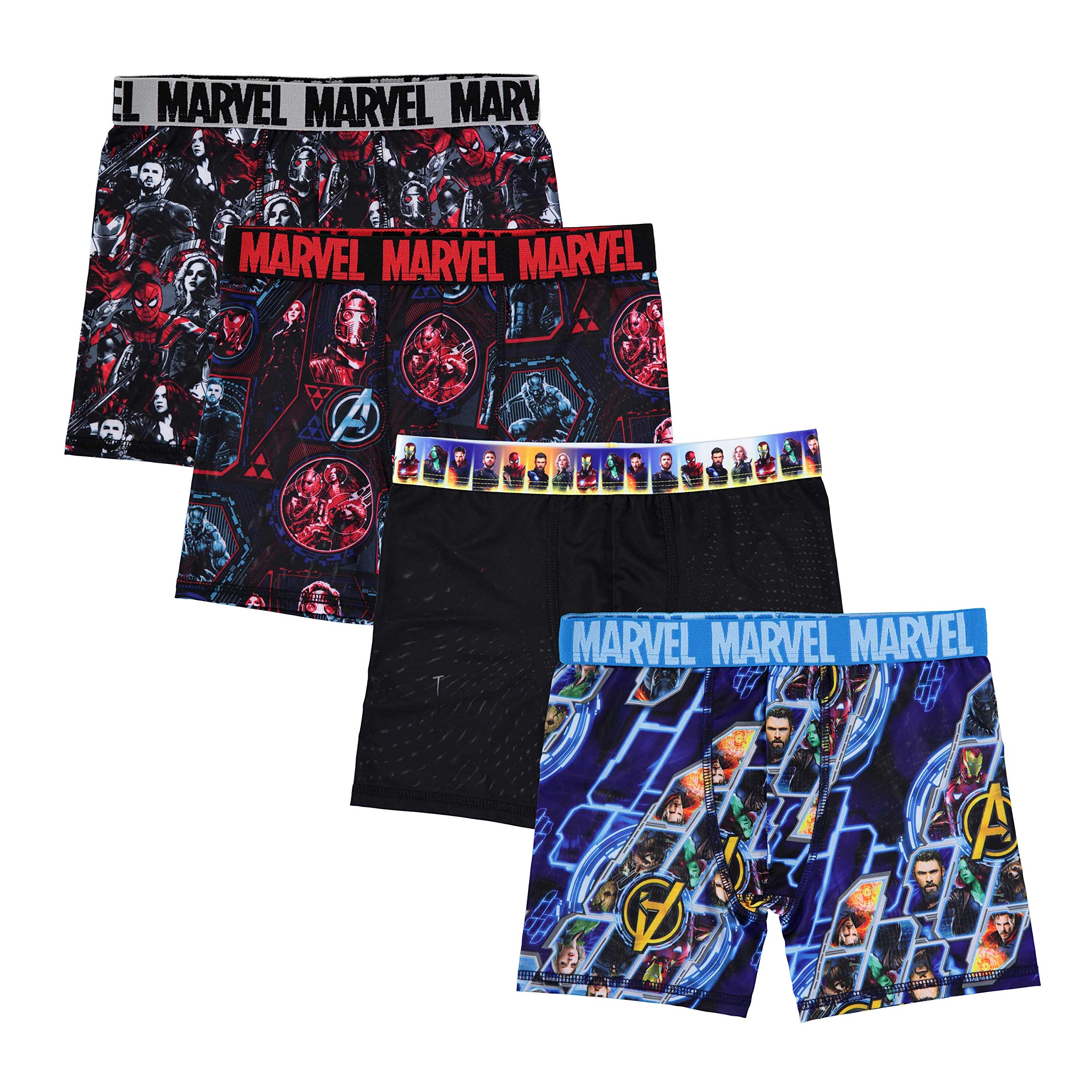 Marvel Boys' Avengers Boxer Briefs with Assorted Hero Prints Including Iron Man, Hulk, Thor & More in Size 4, 6, 8, 10, 12