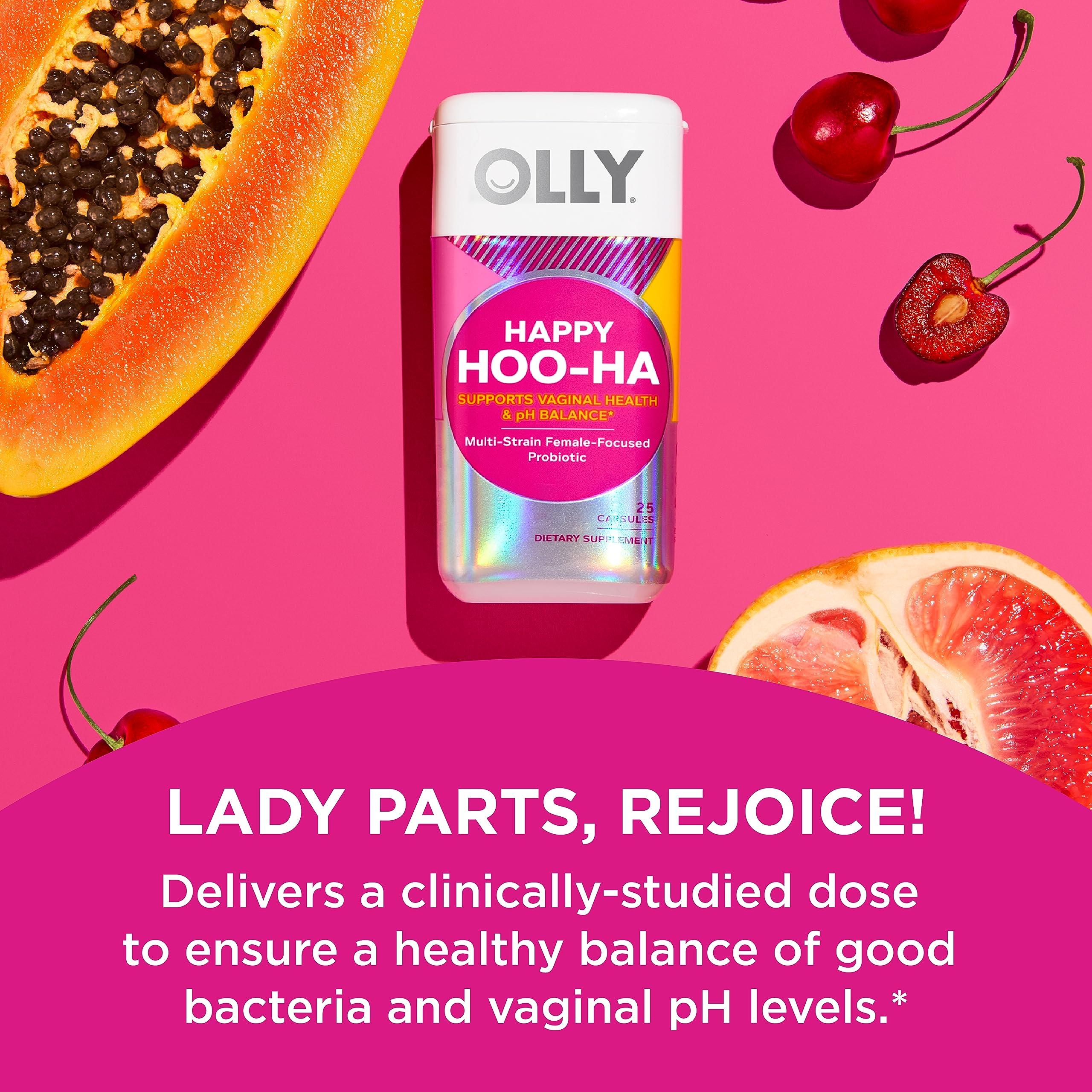 OLLY Ultra Strength Prenatal Multivitamin Softgels, Supports Healthy Growth & Happy Hoo-Ha Capsules, Probiotic for Women, Vaginal Health and pH Balance, 10 Billion CFU, Gluten Free - 25 Count