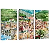 Marcus/Martina Bleichner ''Vernazza A Dream Of Romantic Italy'' 3 Piece Gallery Wrapped Canvas Set, 24X36