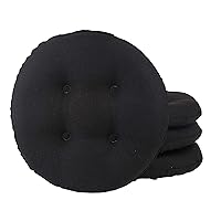 Klear Vu Omega Gripper Non-Slip Tufted Round Barstool Cushion for Dining Rooms, Cafes, Bars and Restaurants, 14”, 4 Count (Pack of 1), Midnight