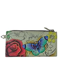 Anna by Anuschka Women's Hand Painted Genuine Leather Organizer Wallet - Floral Paradise