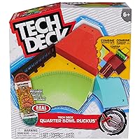 TECH DECK, Quarter Bowl Ruckus X-Connect Park Creator, Customizable and Buildable Ramp Set with Exclusive Fingerboard, Kids Toy for Ages 6 and up