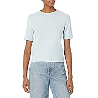 Vince Women's Striped Relaxed Elbow Sleeve Crew Tee