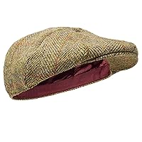 Borges & Scott Dingwall Peaked Cap 8-Piece Men's Flat Cap Made of 100% Handwoven Wool Harris Tweed - Water-Repellent