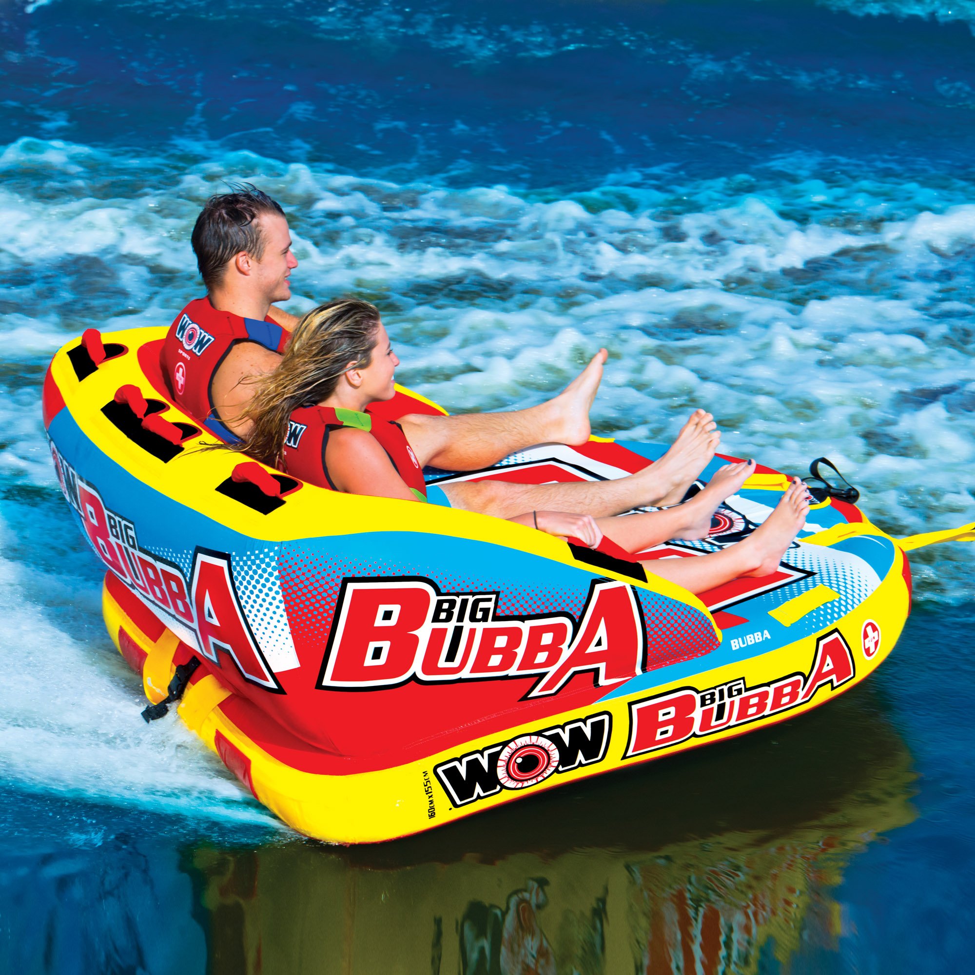 Wow Sports Big Bubba 1 or 2 Persons Inflatable Towable Tube for Boating