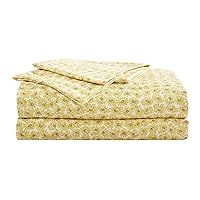 Betsey Johnson - Full Sheet Set, Soft & Lightweight Bedding, Fade & Wrinkle Resistant (Sunflower Field Yellow, Full)