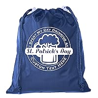 Mato & Hash St Patrick's Day Gift Bags, Custom Mini Drawstring Bags, Small Gift Bags - 10PK Navy CE2655Patty S6