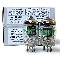 Tested/Matched Pair (2 Tubes) 7-Pin JAN 5654W Fully-Tested Vacuum Tubes - Upgrade for 6AK5 / 6J1 / 6J1P / EF95 - JAN 5654W Platinum Grade Pair
